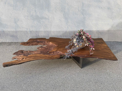Table basse design original - SAMANEA SAMAN - ARRELART - en bois massif / en bois tropical / avec piètement en métal
