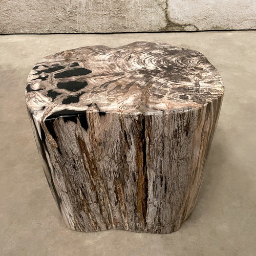 Table d'appoint contemporaine - CROWN - ARRELART - en bois fossilisé / avec piètement en bois fossilisé / fait main