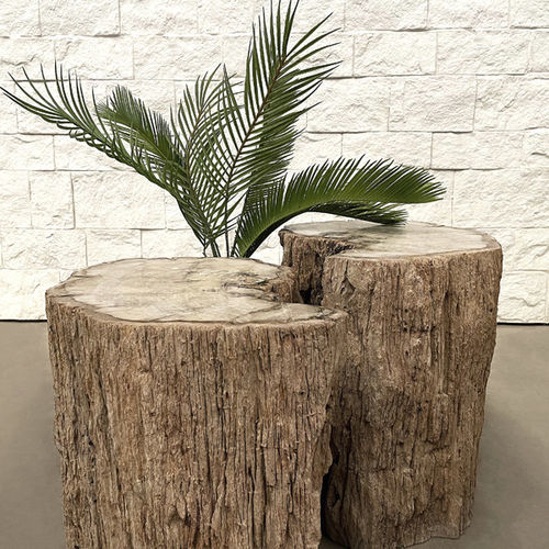 Table d'appoint contemporaine - TABUSET1 - ARRELART - en bois fossilisé / avec piètement en bois fossilisé / sur mesure