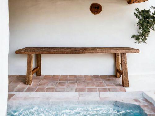 Banc rustique - BANQ7 - ARRELART - en teck / sans dossier / sans accoudoirs