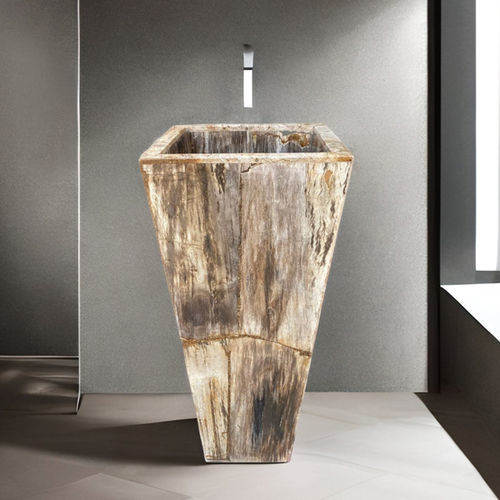 Vasque sur pied - VERSALLES - ARRELART - en bois fossilisé / personnalisable / sur mesure