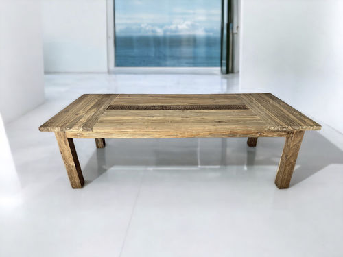 Table à manger contemporaine - MALLORCA - ARRELART - en teck / avec piètement en teck / rectangulaire