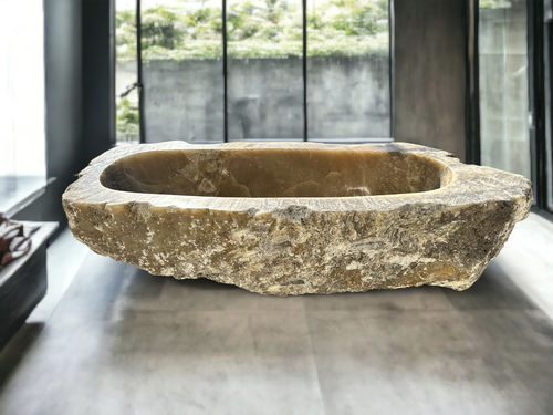 Baignoire à poser - DUBAI - ARRELART - pour habitat / en onyx / design organique