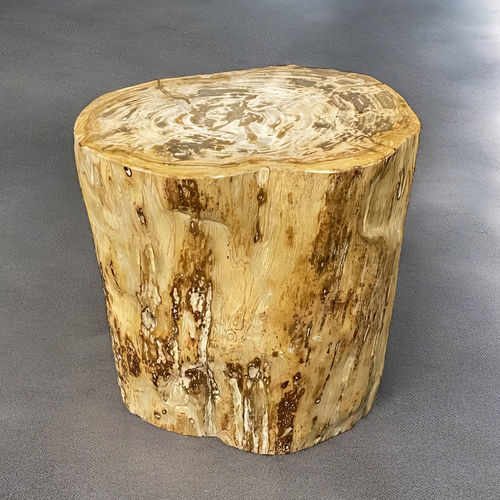 Table d'appoint contemporaine - JAWA - ARRELART - en bois fossilisé / avec piètement en bois fossilisé / ovale