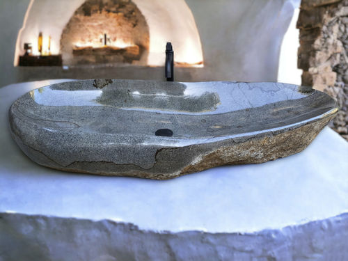 Vasque à poser - SAN TROPEZ - ARRELART - en Riverstone® / personnalisable / fait main