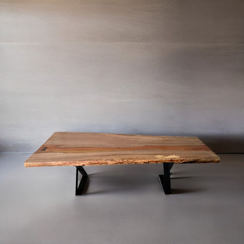 Table à manger contemporaine - NURIEL - ARRELART - en bois de rose / en bois exotique / avec piètement en fer