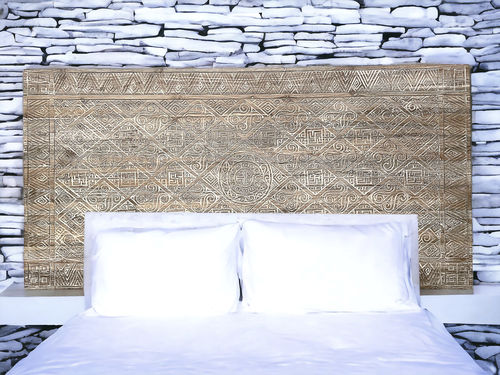 Tête de lit pour lit double - CHAMAREL - ARRELART - design original / en teck / incolore