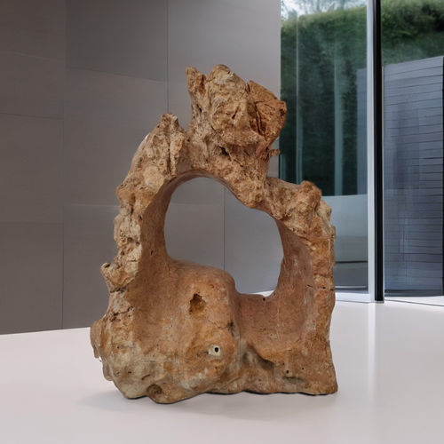 Sculpture en pierre - BORNEO - ARRELART - fait main / au sol / marron