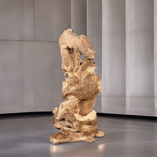Sculpture en teck - SUZANNE - ARRELART - en bois verni satiné / d'extérieur / au sol