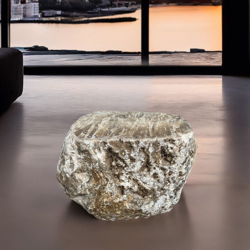 Table d'appoint design original - MINERVA - ARRELART - en onyx / avec piètement en pierre / sur mesure