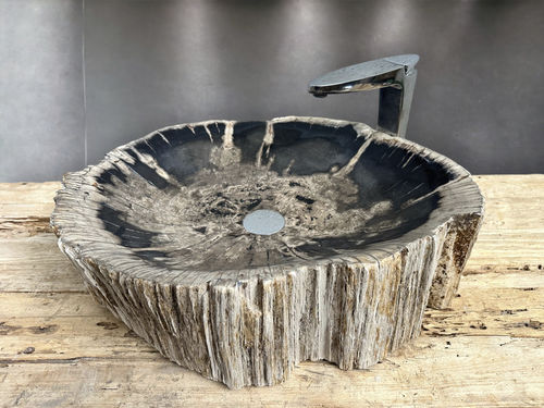 Vasque à poser - AMANZI - ARRELART - en bois fossilisé / sur mesure / personnalisable