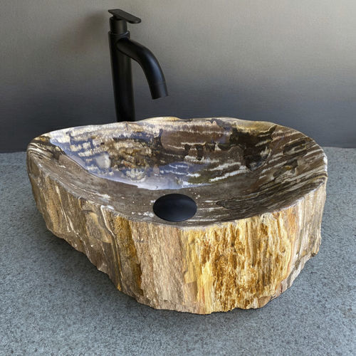 Vasque à poser - CAMEROON - ARRELART - en bois fossilisé / sur mesure / personnalisable