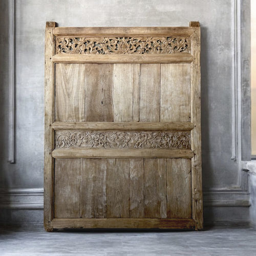 Tête de lit pour lit double - SUMBAWA - ARRELART - de style rustique / en teck / marron