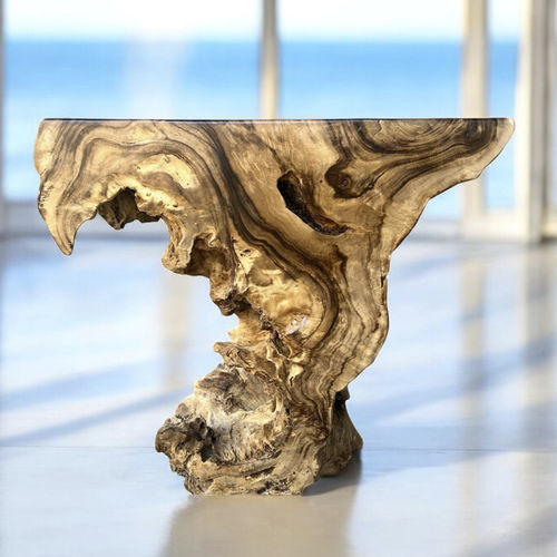 Console design organique - ANTIBES - ARRELART - en bois massif / en bois tropical / en bois verni satiné
