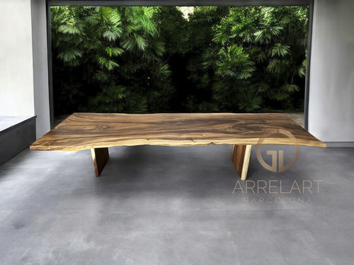 Table à manger contemporaine - LONDON - ARRELART - en bois massif / en bois tropical / avec piètement en bois massif