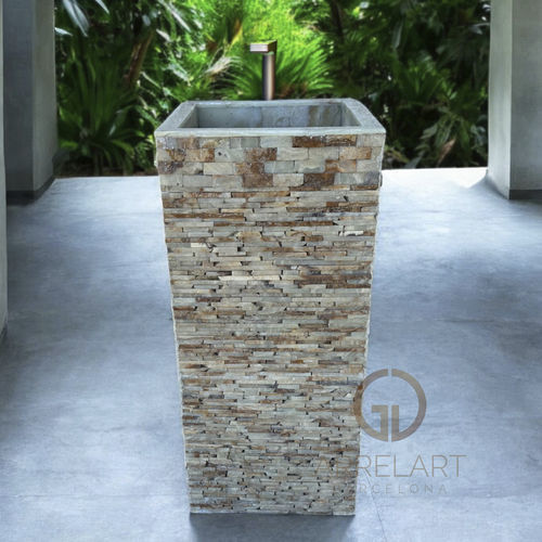Vasque sur pied - ANDREAS - ARRELART - en pierre naturelle / en onyx / sur mesure