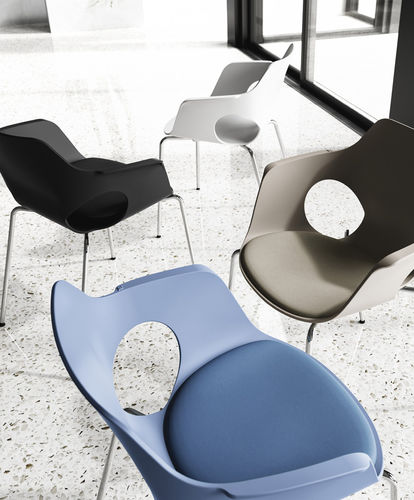 Chaise visiteur contemporaine - JAMILA - ARTE & D SRL - d'intérieur / en acier chromé / en aluminium poli