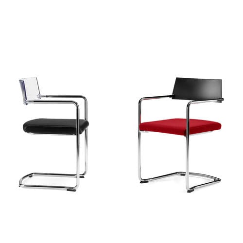 Chaise visiteur contemporaine - SLIM - ARTE & D SRL - d'intérieur / en tissu / en acier chromé