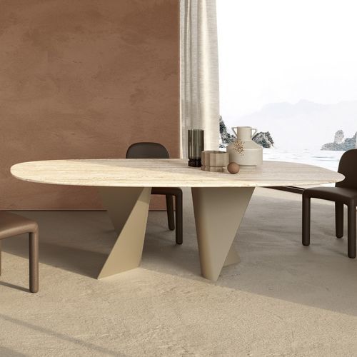 Table contemporaine - Blow - Nature Design - en chêne / en noyer / en céramique
