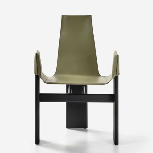 Fauteuil contemporain - Manta - Nature Design - en cuir / en chêne / marron