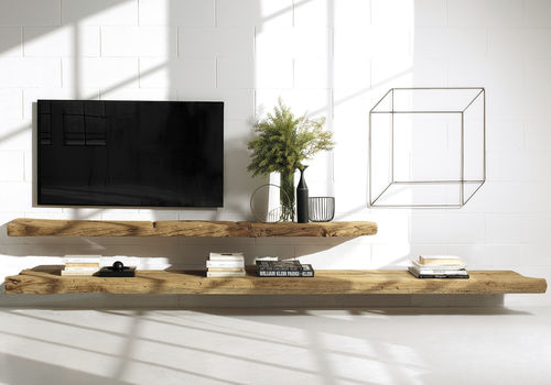 Ensemble TV mural contemporain - Line  - Nature Design - en bois / noir