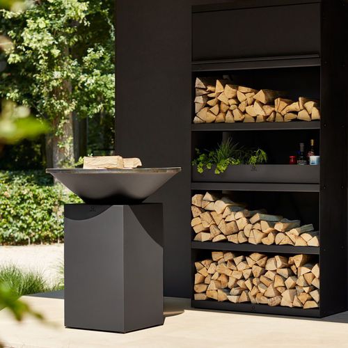 Brasero de jardin à bois - OCB - OFYR France - en acier corten / en acier laqué / rond