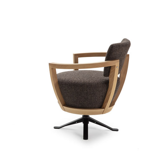 Fauteuil contemporain - LEONARDO - Raga - en tissu / en cuir / en acier