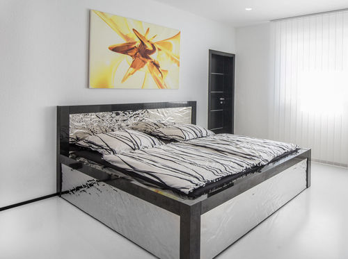 Lit double - Luis Design - contemporain / avec tête de lit / sur mesure
