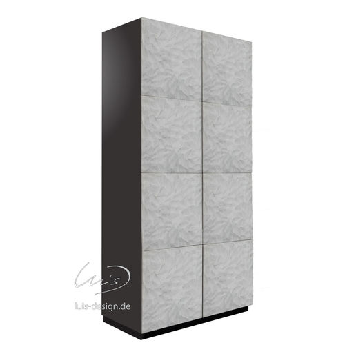 Armoire contemporaine - Luis Design - en bois laqué brillant / en métal / en granite