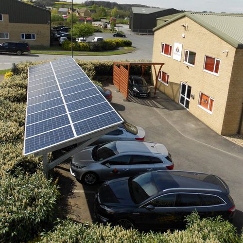 Abri de voiture professionnel - EPORT  - sunfixings - avec panneau solaire / en acier