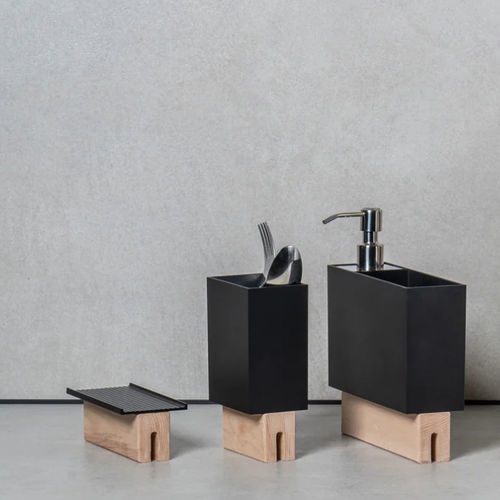 Distributeur de savon résidentiel - TRAY - Damiano Latini srl - à poser / en aluminium / manuel
