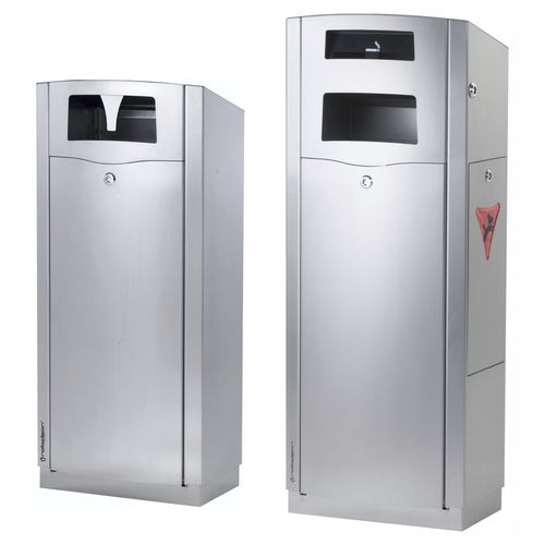 Poubelle en acier inoxydable - VENTURA 110L : 8700-XXXX - ROBI AG - d'extérieur / de tri sélectif / murale