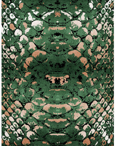 Tapis contemporain - REPTILUS - Rug's Society - à motif peau de bête / en laine / en soie