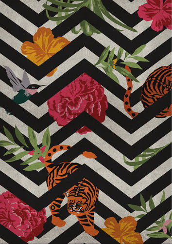 Tapis contemporain - SAVANA - Rug's Society - à rayures / à fleurs / en laine