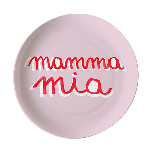 Assiette à dessert - SMS : MAMMA MIA - BITOSSI HOME - ronde / à usage domestique / à motif