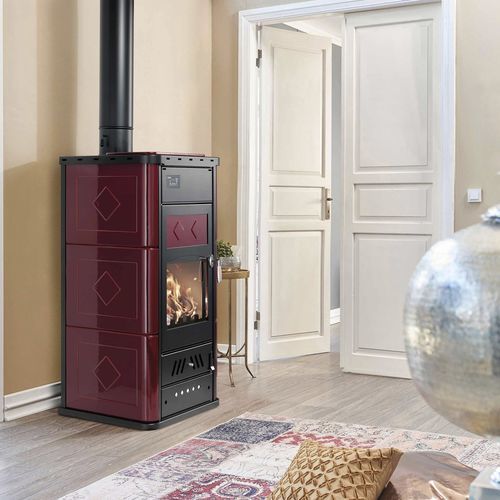 Poêle chaudière à bois - BELVEDERE 30 - Klover - 20 kW - 50 kW / à poser / contemporain