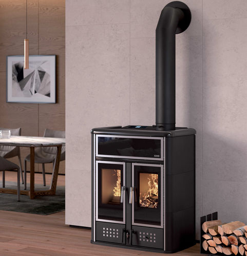 Poêle chaudière à granulés - DUAL - Klover - à bois / 10 kW - 20 kW / à poser