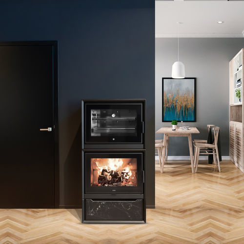 Poêle à bois - KUOKI - Klover - 10 kW - 20 kW / à poser / contemporain