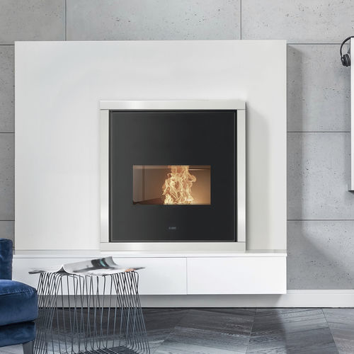 Insert de cheminée chaudière à 1 face - PFP 240 GLASS - Klover - à granulés / en fonte / contemporain