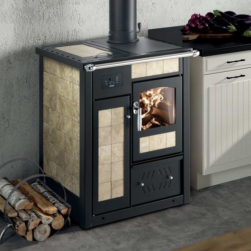 Poêle chaudière à bois - TERMOSTUFA TS-TSP - Klover - 20 kW - 50 kW / à poser / contemporain