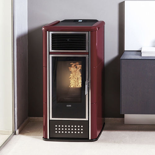 Poêle chaudière à granulés - BELVEDERE 28 - Klover - 20 kW - 50 kW / à poser / contemporain
