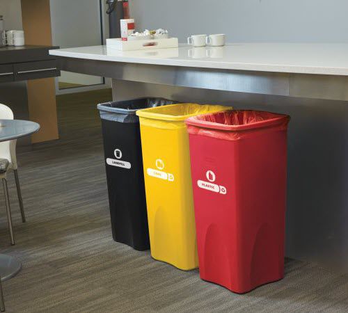 Poubelle conteneur - UNTOUCHABLE® : SQUARE - Rubbermaid Commercial Products - de tri sélectif / en résine / avec couvercle