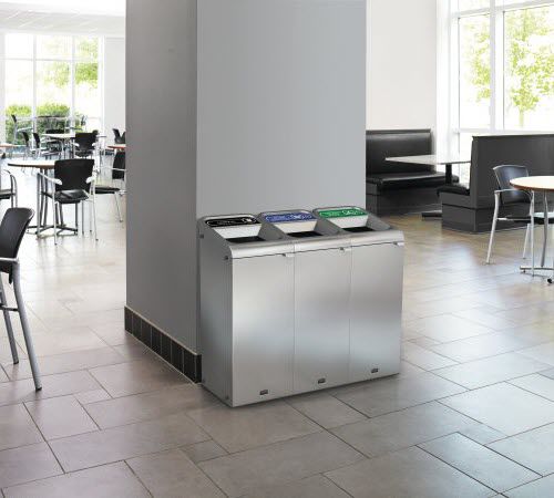 Poubelle publique - CONFIGURE™ : 3 - Rubbermaid Commercial Products - de tri sélectif / en acier inoxydable / sans couvercle