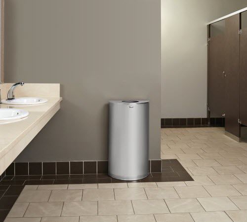 Poubelle publique - HALF ROUND : OPEN TOP - Rubbermaid Commercial Products - en métal / contemporaine / professionnelle