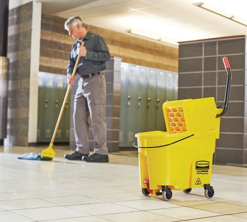 Chariot de ménage - WAVEBRAKE® : SIDE-PRESS BUCKETS AND WRINGERS - Rubbermaid Commercial Products - professionnel / en plastique