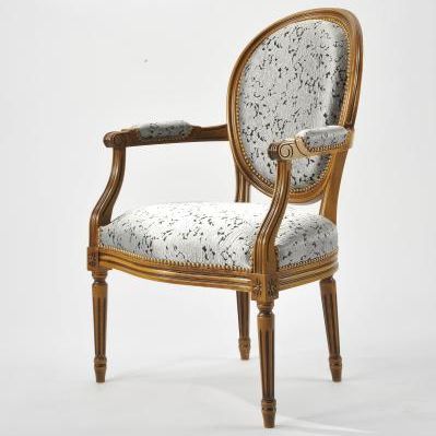 Chaise médaillon - Chaises and Co - de style Louis XVI / d'intérieur / en tissu