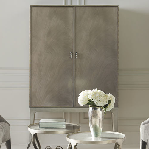 Meuble bar classique - HIGH AND MIGHTY - CARACOLE - en bois / en verre / en métal chromé