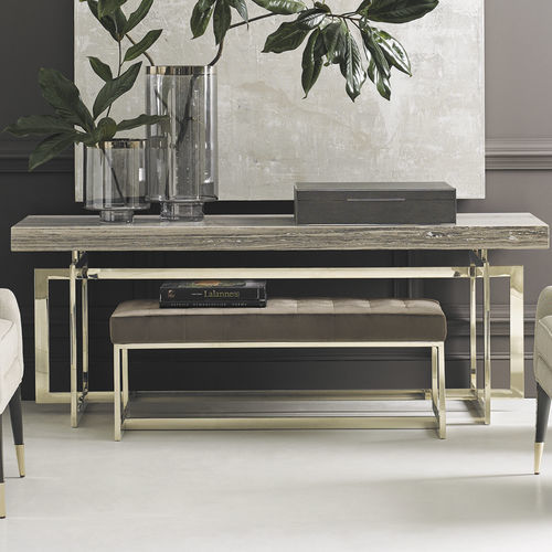 Banquette contemporaine - SIT BY ME - CARACOLE - en velours / avec piètement en métal / en bois laqué