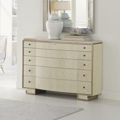 Commode contemporaine - BIG DIPPER - CARACOLE - en placage de bois / en marbre / avec tiroir
