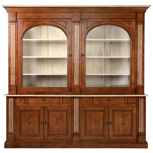 Bibliothèque classique - LOGIS - Michel Ferrand - en bois / vitrée / blanche